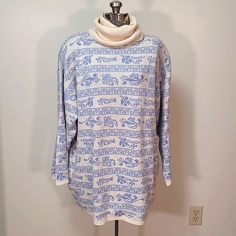 Vintage 80s Boxy Oversized Wool Sweater bu Phyllis Keithlen, Size Large